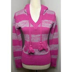Vintage Ocean Pacific Op Knit Sweater Women's XL Hoodie Pink Stripe Surf 90's
